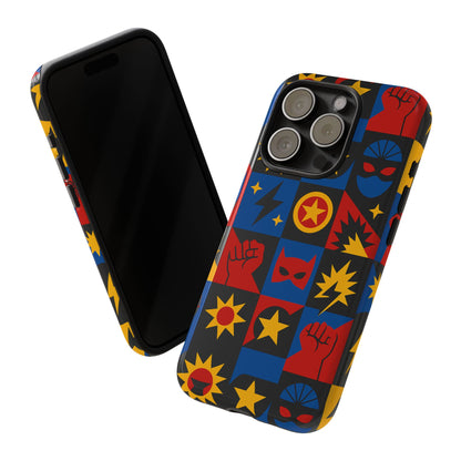 Vibrant Superhero Phone Case with Retro 3D Design for Stylish Protection Compatible with iPhone 13, 14, 15 & 16 – All Models Including Pro, Pro Max & Plus