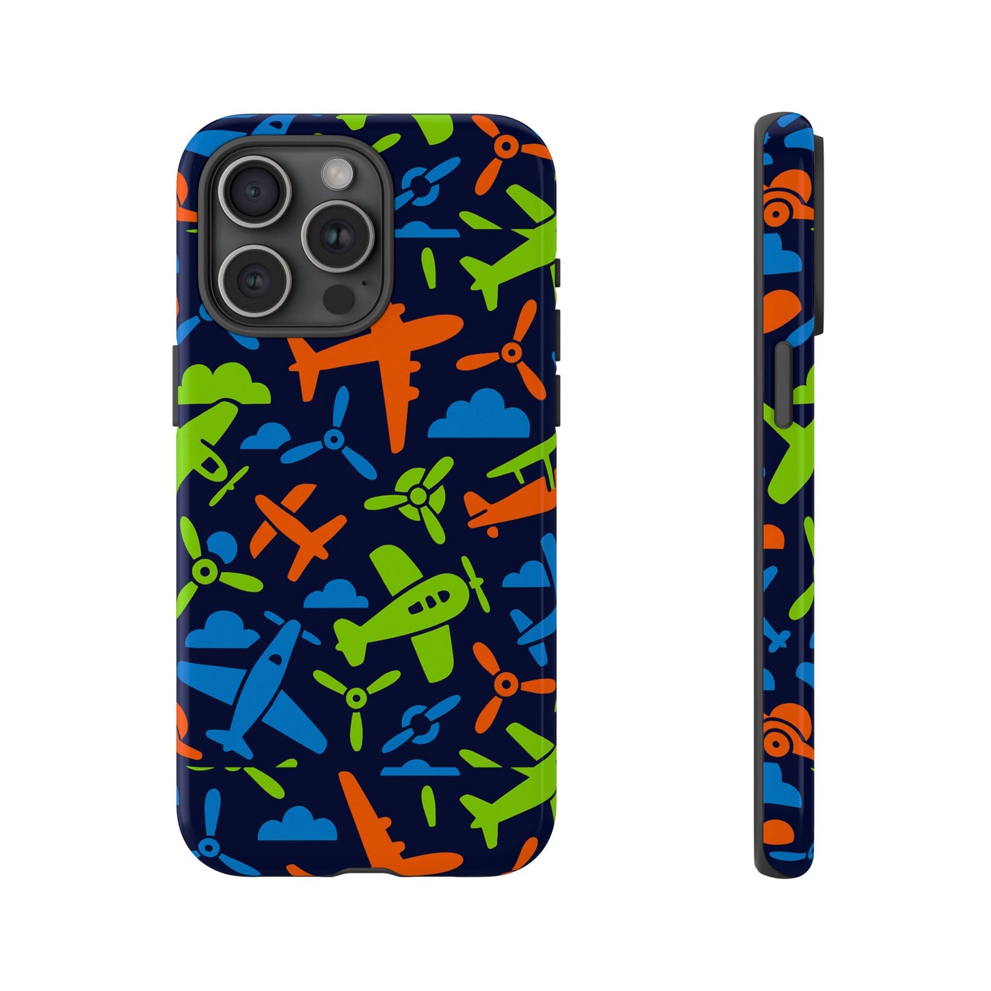 vibrant airplane pattern protective phone case for colourful accessory durable design compatible with iphone 13, 14, 15 & 16 – all models including pro, pro max & plus