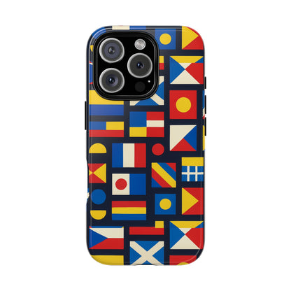 Multicolour Geometric Protective Phone Case for Smartphones, Stylish Protection and Unique Design, Compatible with iPhone 13, 14, 15 & 16 – all models including Pro, Pro Max & Plus