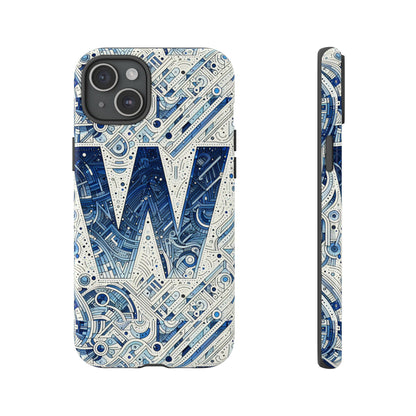 Blue Alphabet W Phone Case for Smartphones - Vibrant 3D Wrap Design with Shock Absorption and UV Protection, Suitable for Fans of Anime, Comics, and Unique Accessories