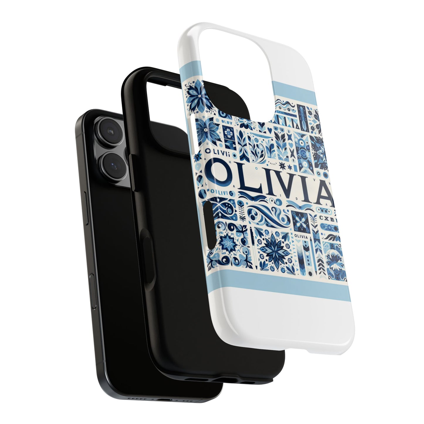 vibrant 3d wrap protective phone case in blue floral design for stylish protection compatible with iphone 13, 14, 15 & 16 – all models including pro, pro max & plus