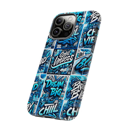 Blue Pattern Image 27 Phone Case for Mobile Phones Shockproof Protective Cover with 3D Wrap Design Anime Comic Style for Men Women and Teenagers
