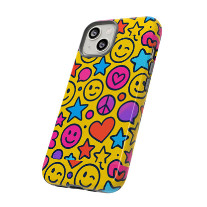 Multicolour Emoji Protective Phone Case with 3D Wrap Design for Stylish Protection and Individual Expression Compatible with iPhone 13, 14, 15 & 16 – all models including Pro, Pro Max & Plus