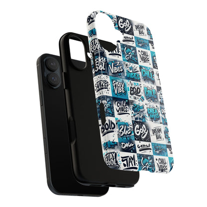 Vibrant 3D Wrap Phone Case in Blue with Playful Retro Design for Stylish Protection Compatible with iPhone 13, 14, 15 & 16 – all models including Pro, Pro Max & Plus
