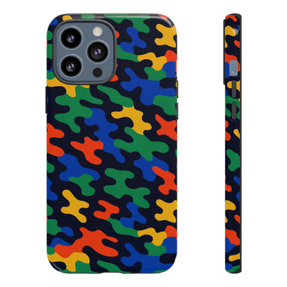 Multicolour Camouflage Protective Phone Case with 3D Wrap Design for Stylish Smartphone Protection Compatible with iPhone 13, 14, 15 & 16 – All Models Including Pro, Pro Max & Plus