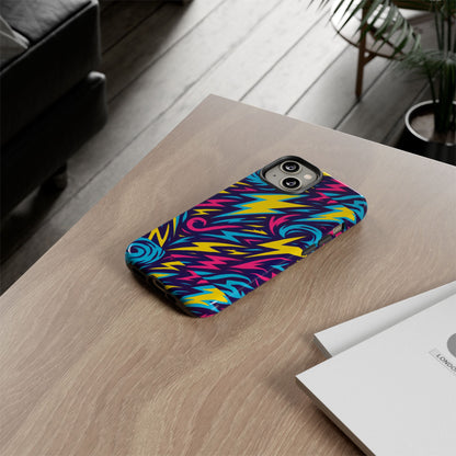 Vibrant Retro Lightning Bolt Protective Phone Case with 3D Design for Fashion Lovers Compatible with iPhone 13, 14, 15 & 16 – all models including Pro, Pro Max & Plus
