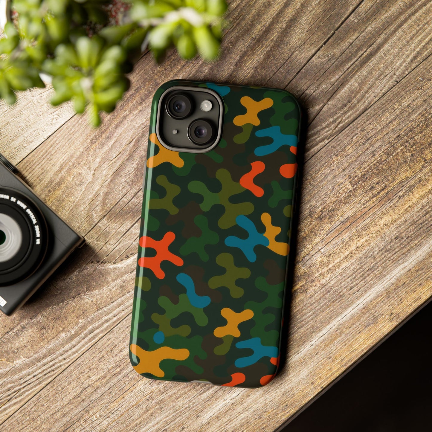 multicolour camouflage 3d wrap protective phone case stylish design for men and women stylish protection compatible with iphone 13, 14, 15 & 16 – all models including pro, pro max & plus