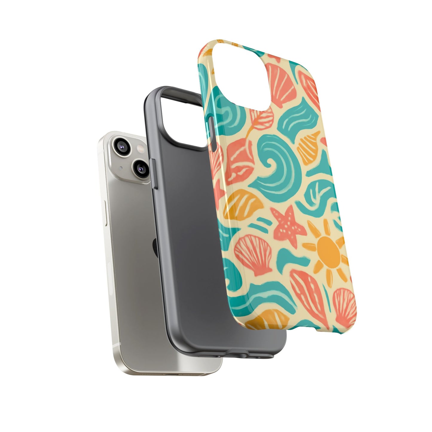 vibrant beach style protective phone case with 3d wrap design for stylish protection – compatible with iphone 13, 14, 15 & 16 – all models including pro, pro max & plus