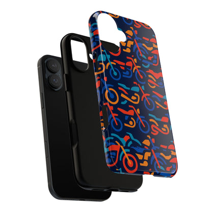 Vibrant 3D Multicolour Motorcycle Pattern Protective Phone Case for Creative Individuals – Stylish Protection Compatible with iPhone 13, 14, 15 & 16 – All Models Including Pro, Pro Max & Plus