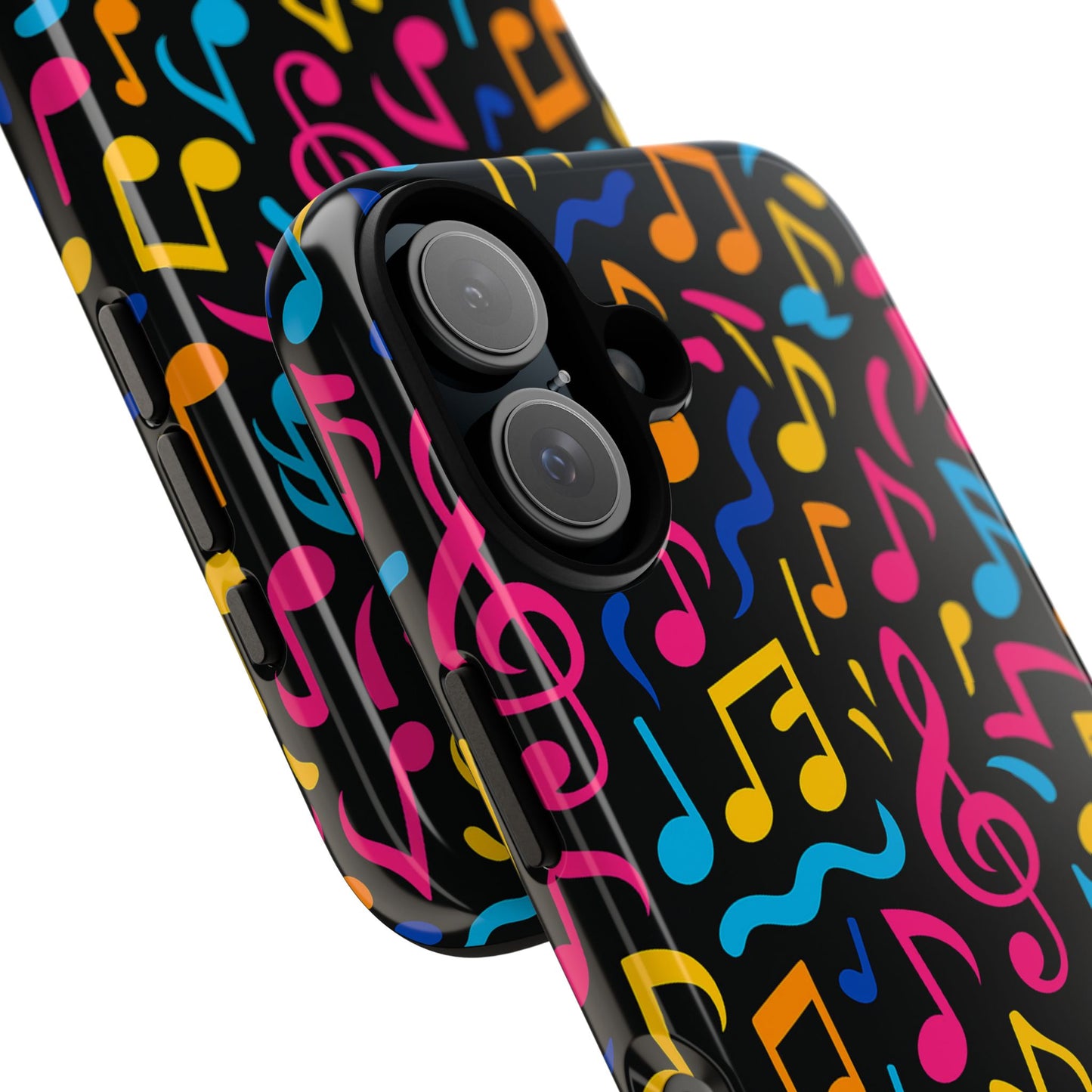 vibrant music themed phone case with colourful 3d design – stylish protection for music lovers – compatible with iphone 13, 14, 15 & 16 – all models including pro, pro max & plus
