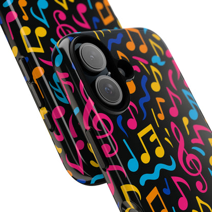 Vibrant Music Themed Phone Case with Colourful 3D Design – Stylish Protection for Music Lovers – Compatible with iPhone 13, 14, 15 & 16 – all models including Pro, Pro Max & Plus