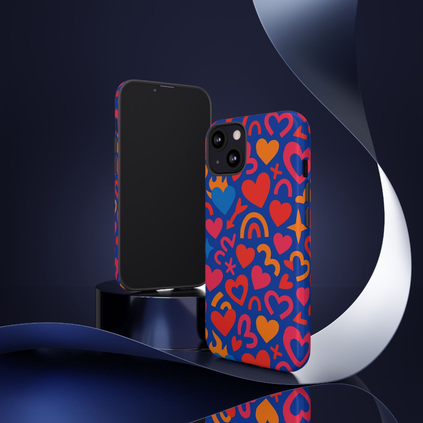 vibrant multicolour heart design protective phone case stylish accessory for self-expression compatible with iphone 13, 14, 15 & 16 – all models including pro, pro max & plus
