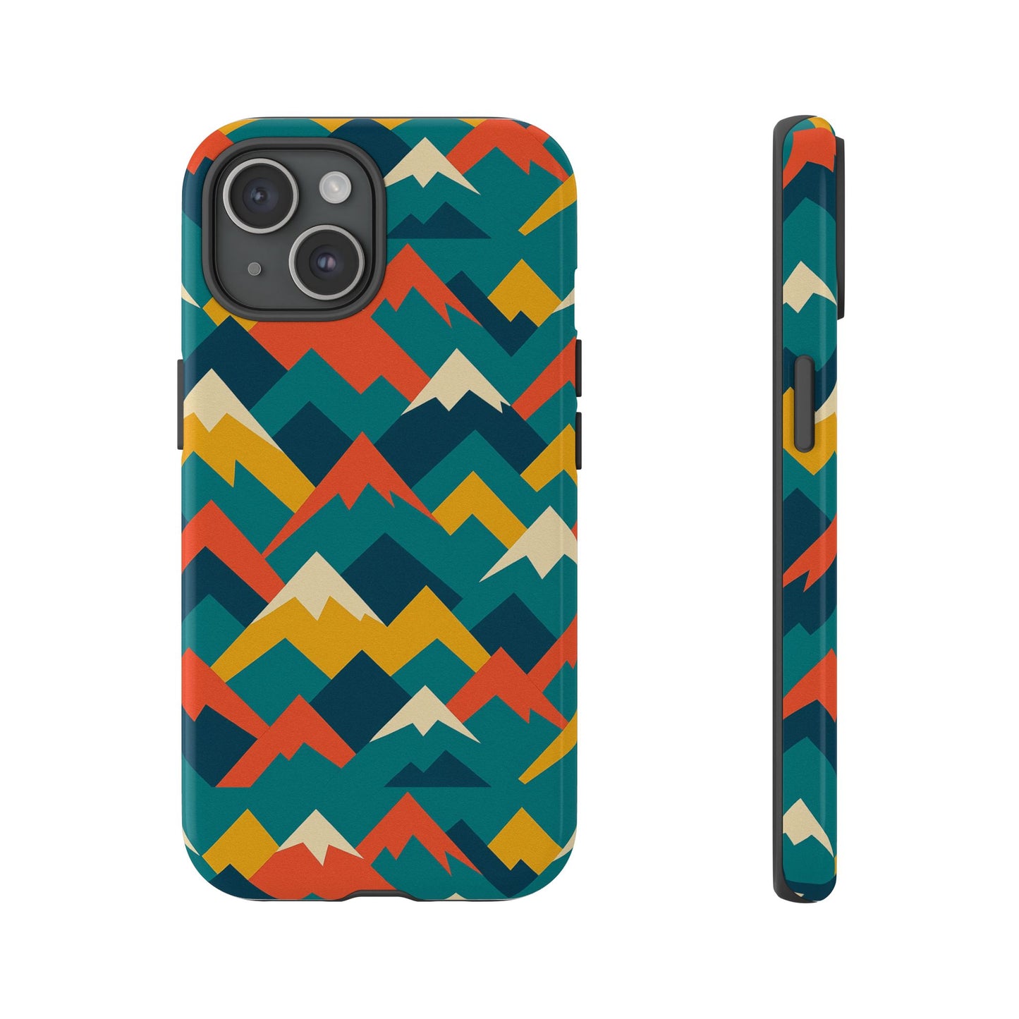vibrant mountain pattern 3d wrap protective phone case stylish accessory for men and women compatible with iphone 13, 14, 15 & 16 – all models including pro, pro max & plus