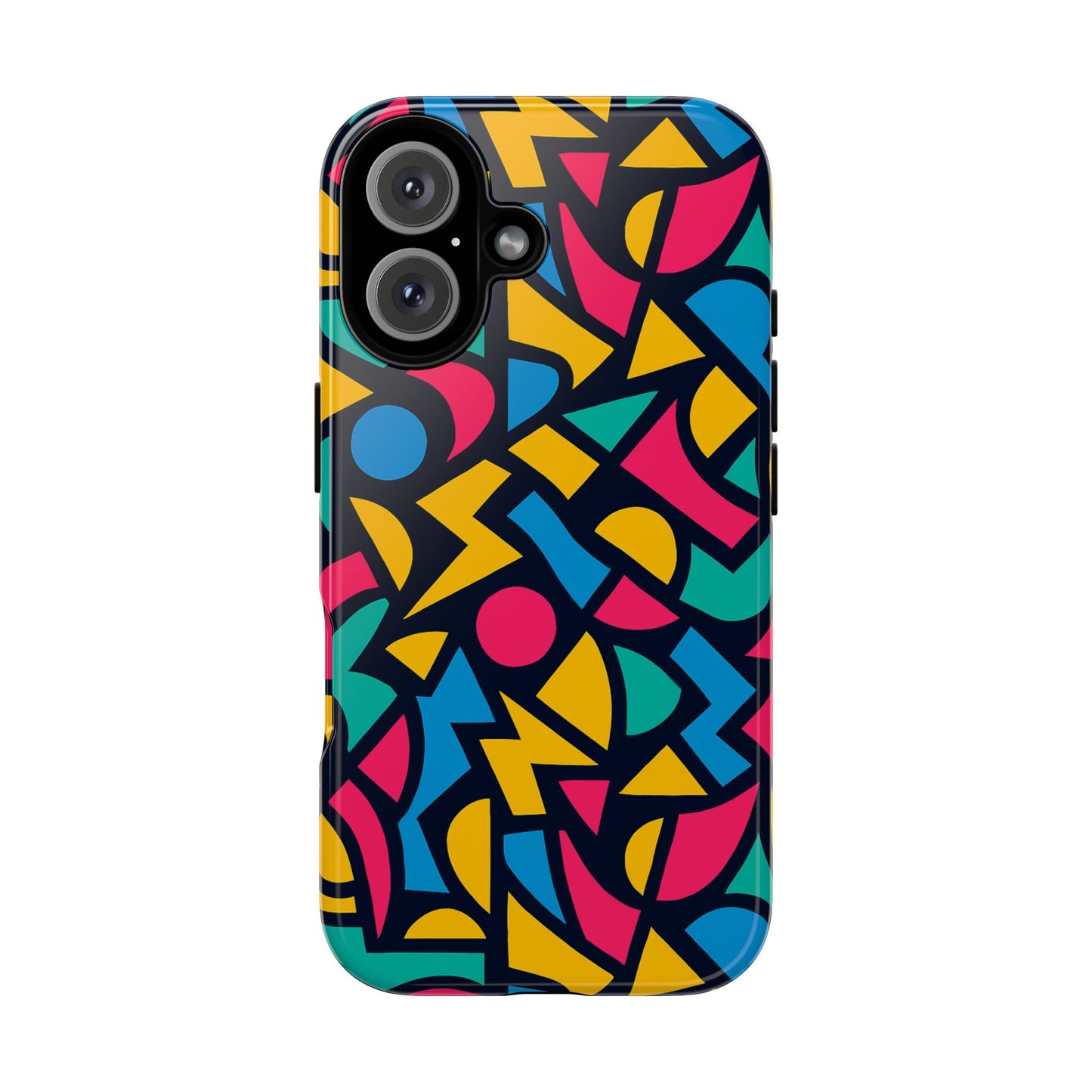 vibrant retro aesthetic phone case – stylish protection in multicolour design – compatible with iphone 13, 14, 15 & 16 – all models including pro, pro max & plus