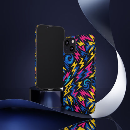 Vibrant Lightning Bolt Protective Phone Case with 3D Wrap Design for Trendy Aesthetic Accessories Compatible with iPhone 13, 14, 15 & 16 – all models including Pro, Pro Max & Plus