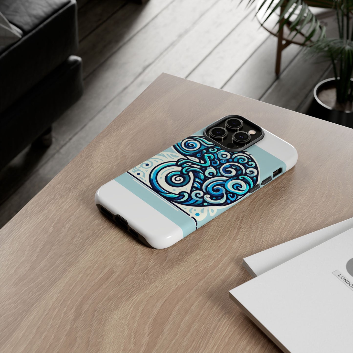 vibrant 3d wrap protective phone case with playful chameleon design in blue – unique accessory for self-expression compatible with iphone 13, 14, 15 & 16 – all models including pro, pro max & plus