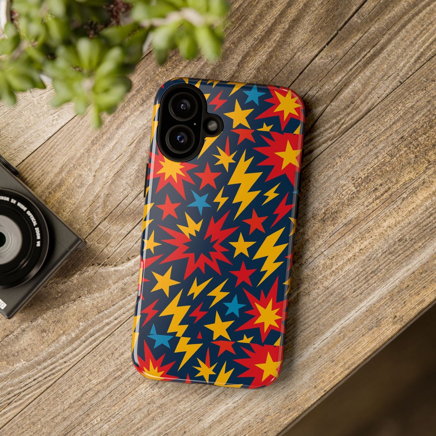 vibrant 3d superhero phone case with colourful lightning design for men and women, stylish protection compatible with iphone 13, 14, 15 & 16 – all models including pro, pro max & plus