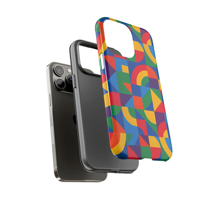 Vibrant 3D Geometric Phone Case with Bold Design Stylish Protection Accessory Compatible with iPhone 13, 14, 15 & 16 – all models including Pro, Pro Max & Plus