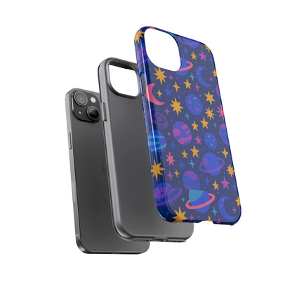 Vibrant Space Theme Protective Phone Case for Unisex – Colourful 3D Design Fashion Accessory Compatible with iPhone 13, 14, 15 & 16 – All Models Including Pro, Pro Max & Plus
