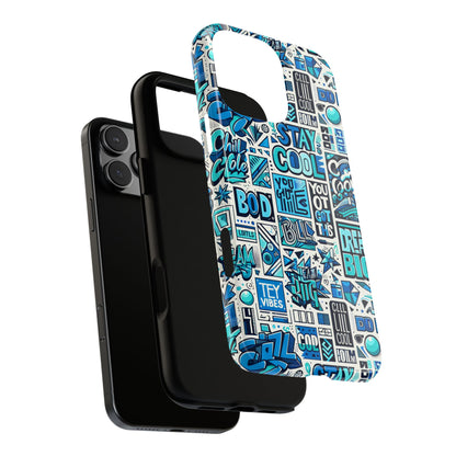 Blue Pattern Image 10 Phone Case for Men Women Shockproof Protective Cover with 3D Wrap Design and UV Protection