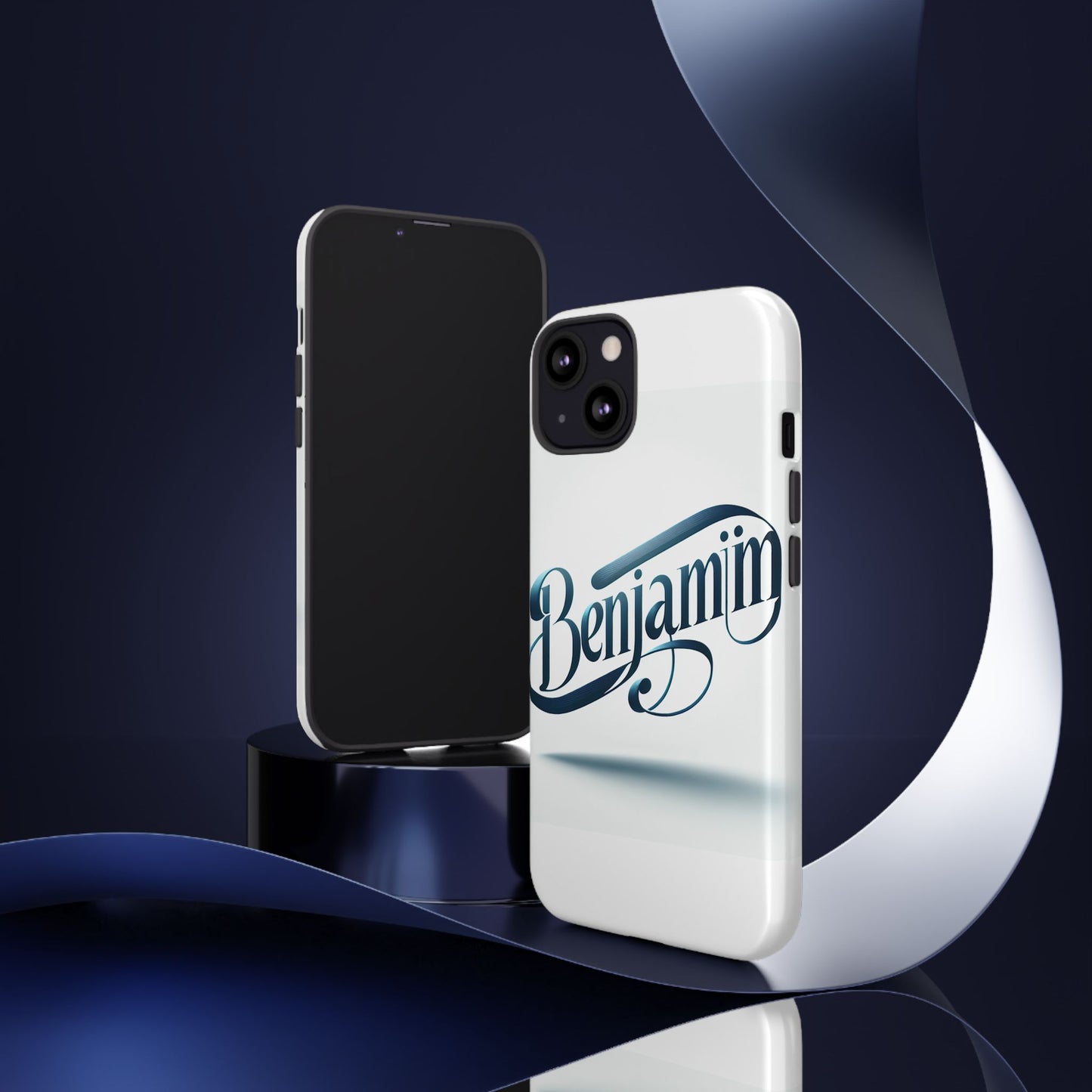 vibrant 3d typography protective phone case in blue – stylish protection for smartphones compatible with iphone 13, 14, 15 & 16 – all models including pro, pro max & plus