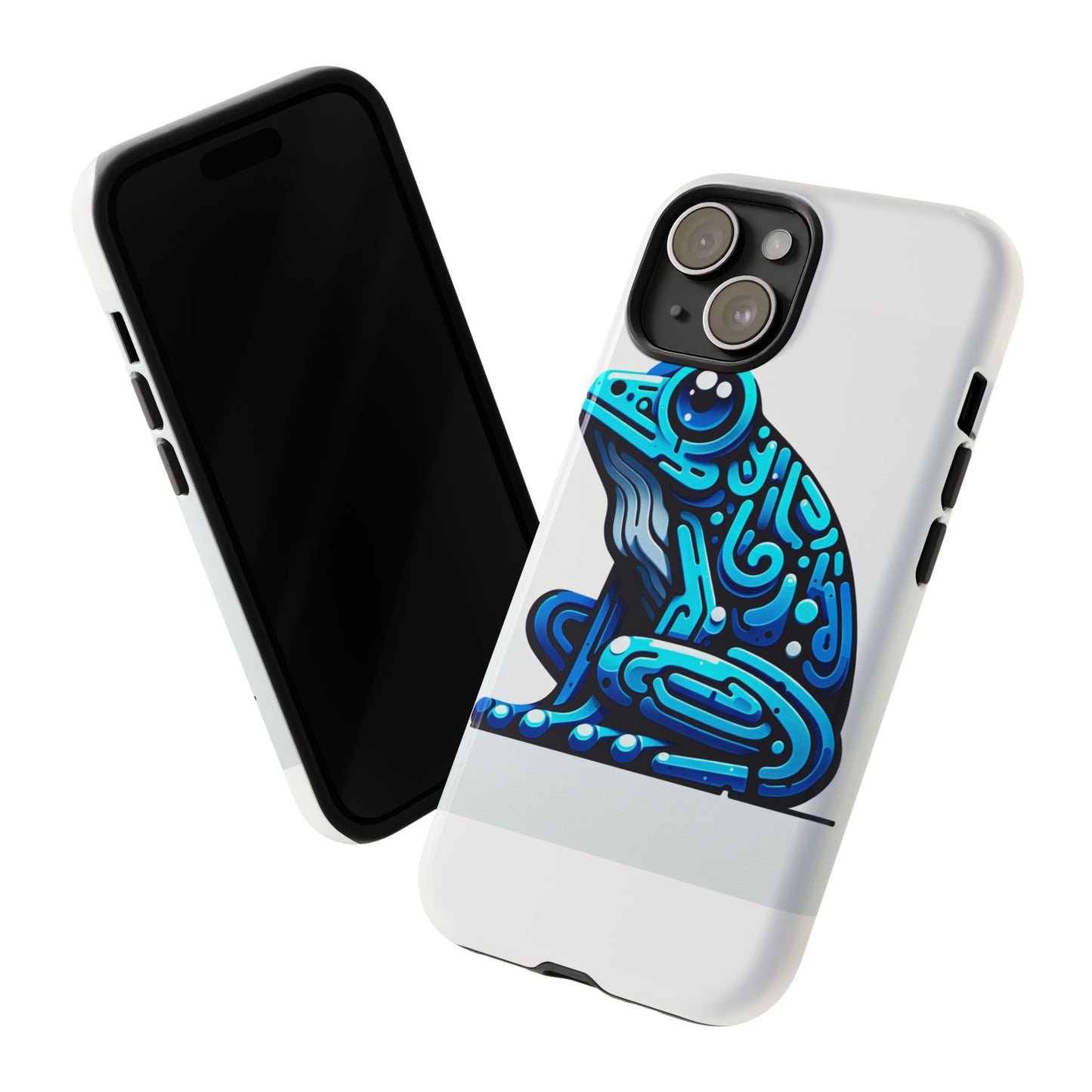 vibrant blue frog 3d wrap phone case for unique accessories retro style compatible with iphone 13, 14, 15 & 16 – all models including pro, pro max & plus