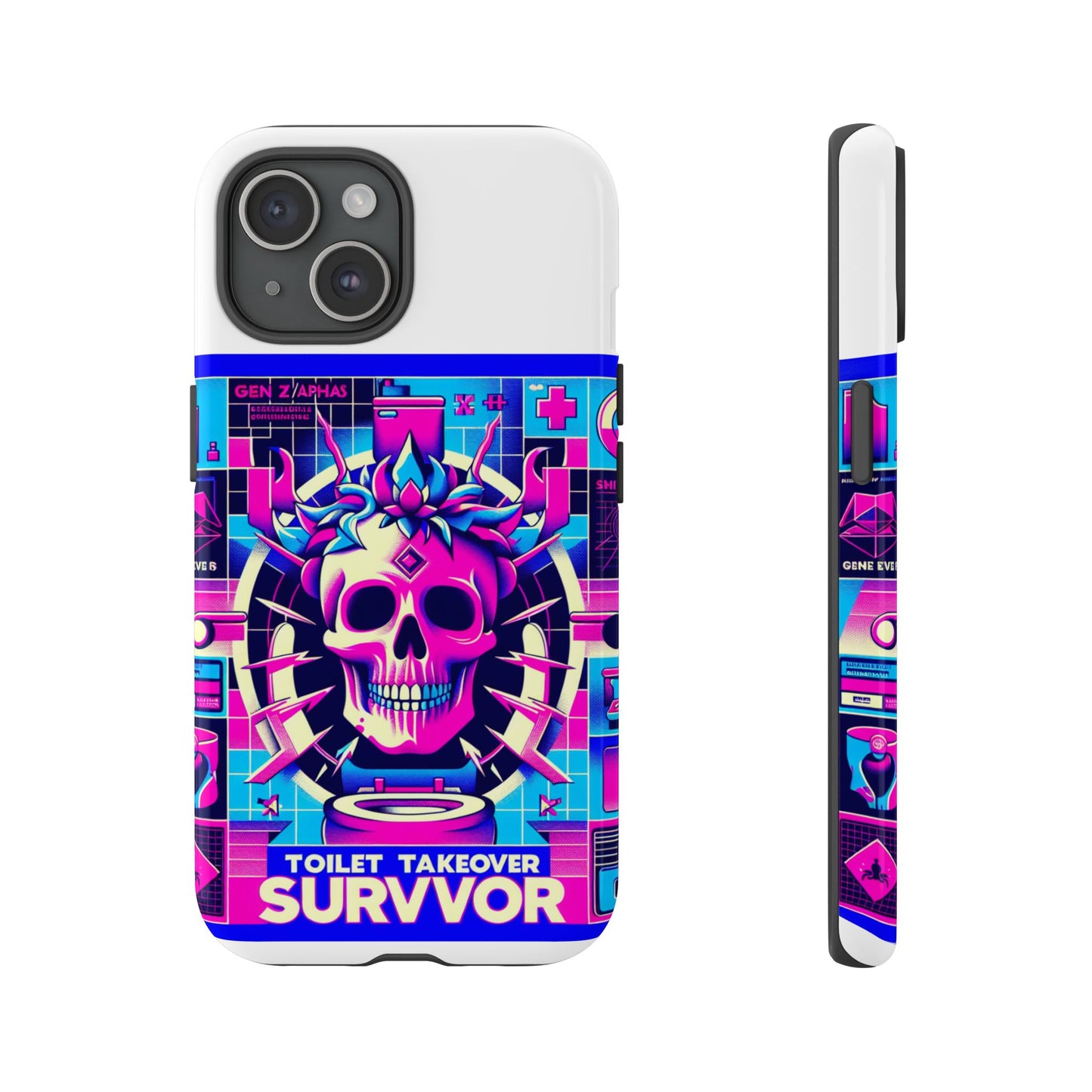 toilet takeover survivor 3d wrap protective phone case for anime and comic fans, shock absorbing tpu silicone, uv protected, stylish design, gift for birthdays and holidays