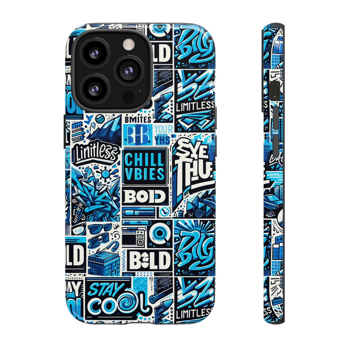 blue pattern image 9 phone case for smartphone protection with 3d wrap design and shock absorption in glossy or matte finish