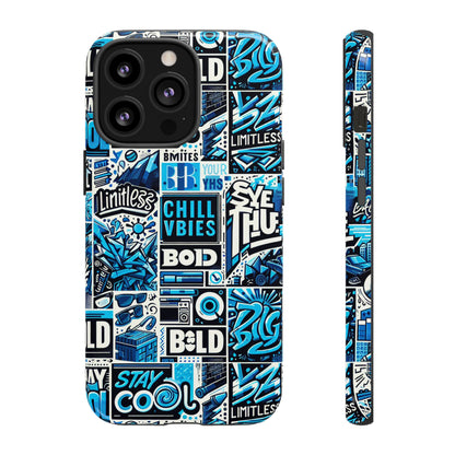 Blue Pattern Image 9 Phone Case for Smartphone Protection with 3D Wrap Design and Shock Absorption in Glossy or Matte Finish