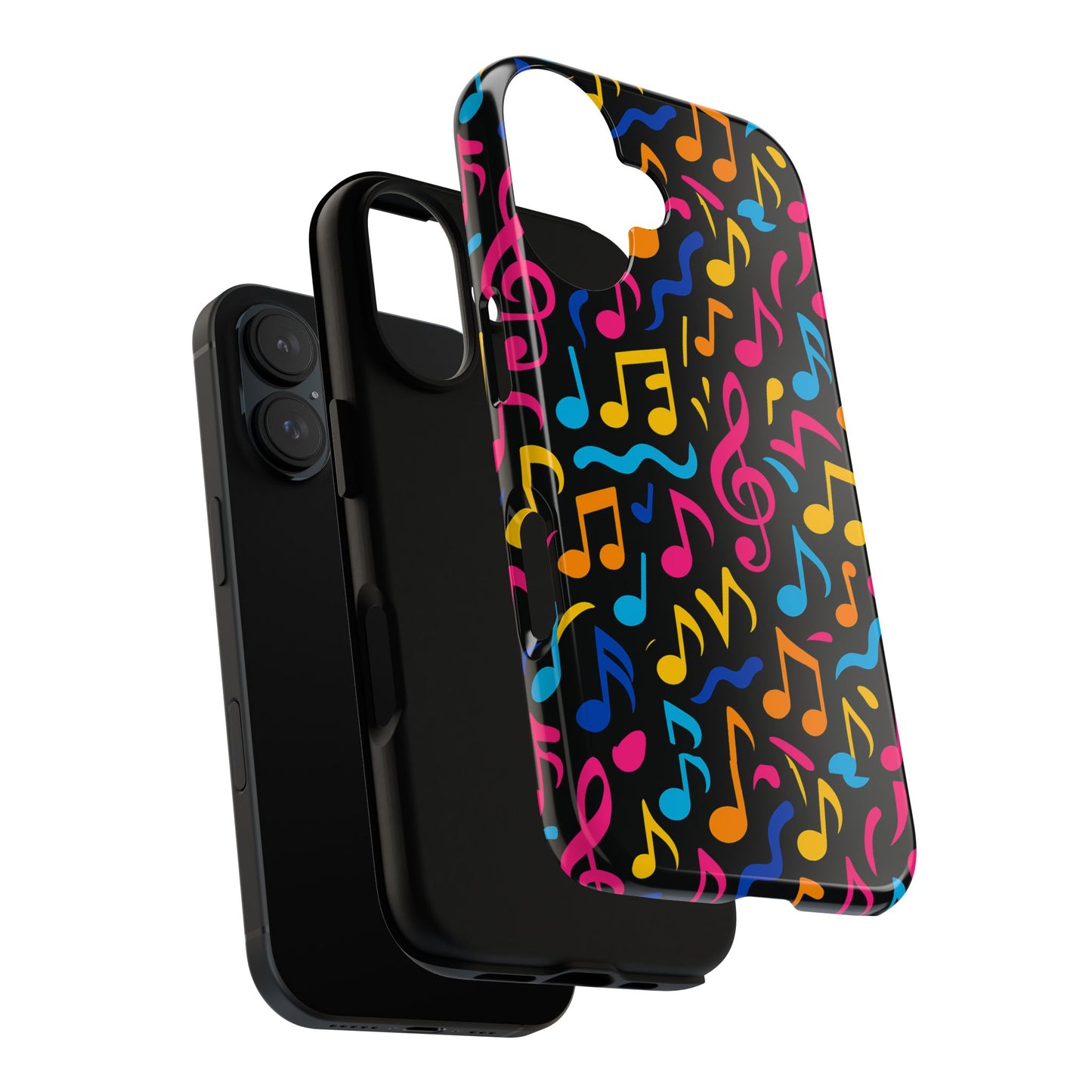 vibrant music themed phone case with colourful 3d design – stylish protection for music lovers – compatible with iphone 13, 14, 15 & 16 – all models including pro, pro max & plus