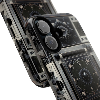 Pattern Image 4 Vibrant Shockproof Phone Case for Anime and Comic Fans, Geometric Black and Silver Design, Durable Protective Cover Compatible with iPhone 13, 14, 15 & 16 – all models including Pro, Pro Max & Plus