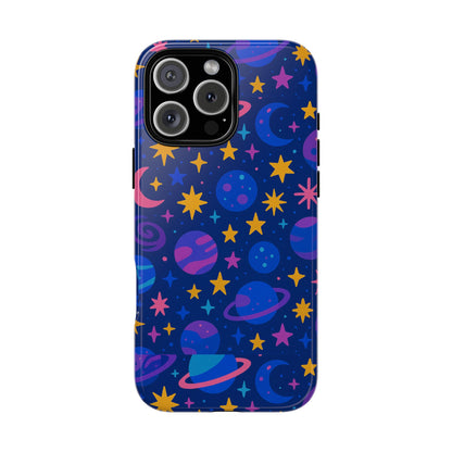 Vibrant Space Theme Protective Phone Case for Unisex – Colourful 3D Design Fashion Accessory Compatible with iPhone 13, 14, 15 & 16 – All Models Including Pro, Pro Max & Plus