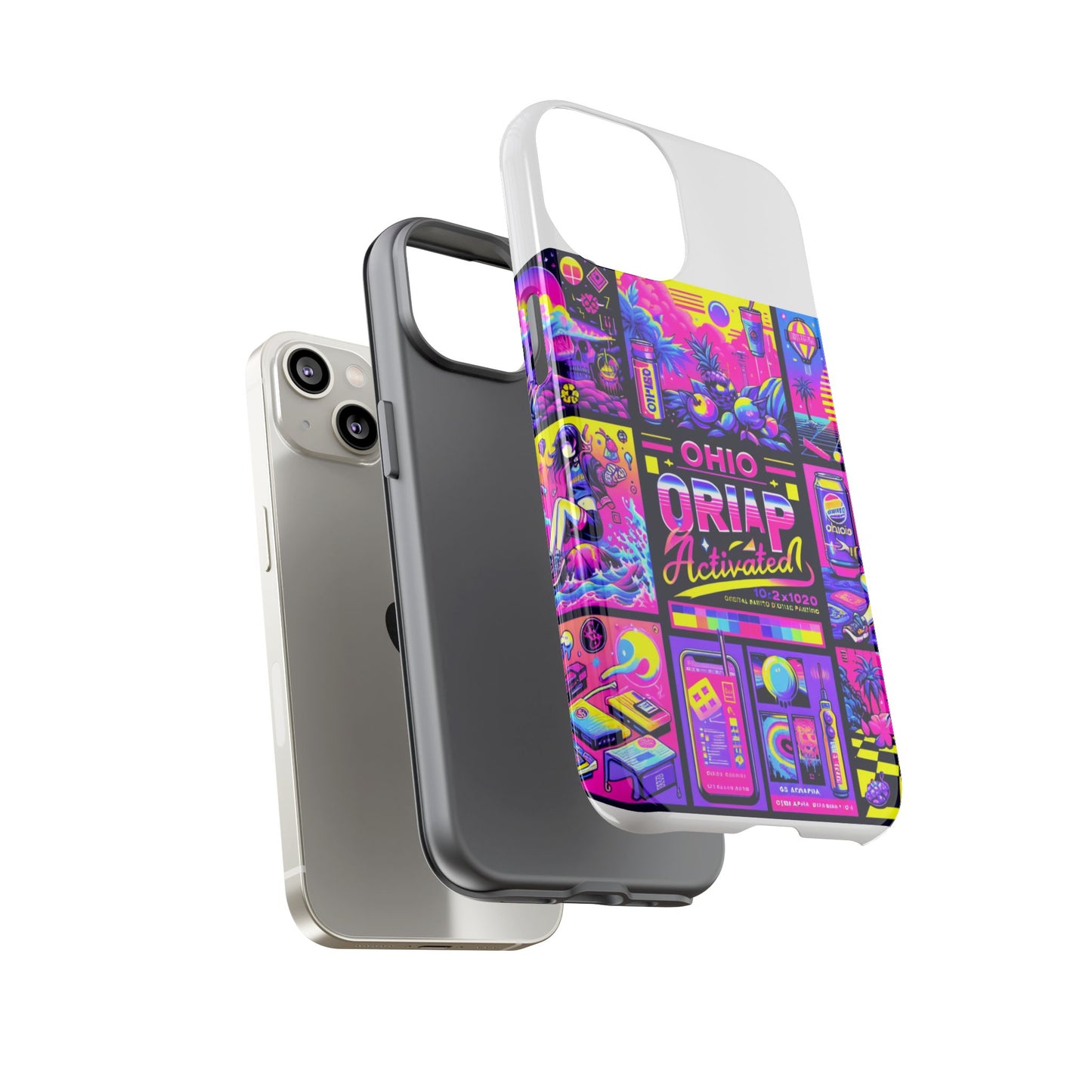 ohio drip activated protective phone case with 3d wrap design, uv protection, durable tpu silicone liner, ideal gift for tech enthusiasts and anime lovers