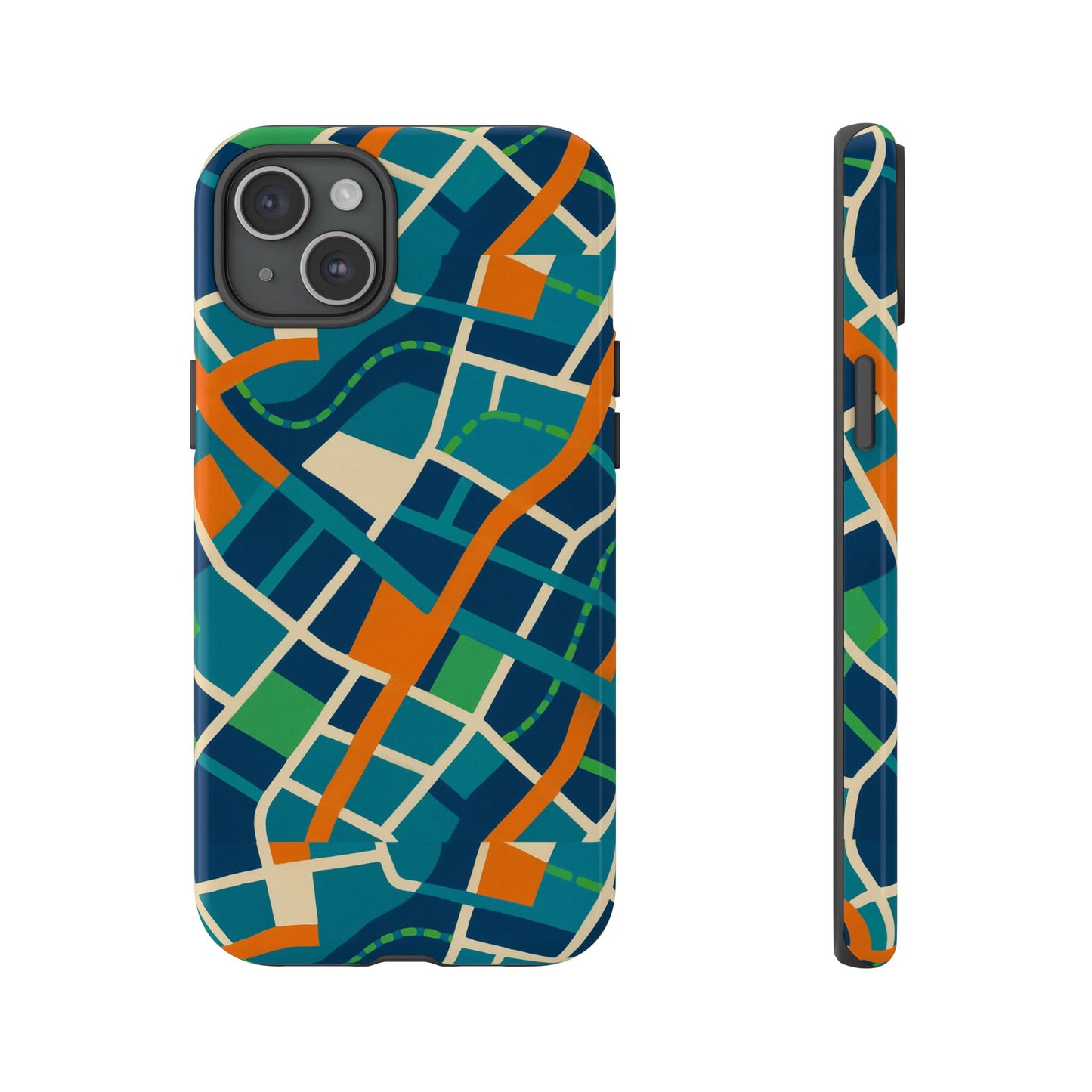 multicolour abstract geometric phone case for stylish protection compatible with iphone 13, 14, 15 & 16 – all models including pro, pro max & plus