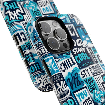 Vibrant 3D Graphic Phone Case in Blue for Stylish Protection – Playful Design – Compatible with iPhone 13, 14, 15 & 16 – All Models Including Pro, Pro Max & Plus