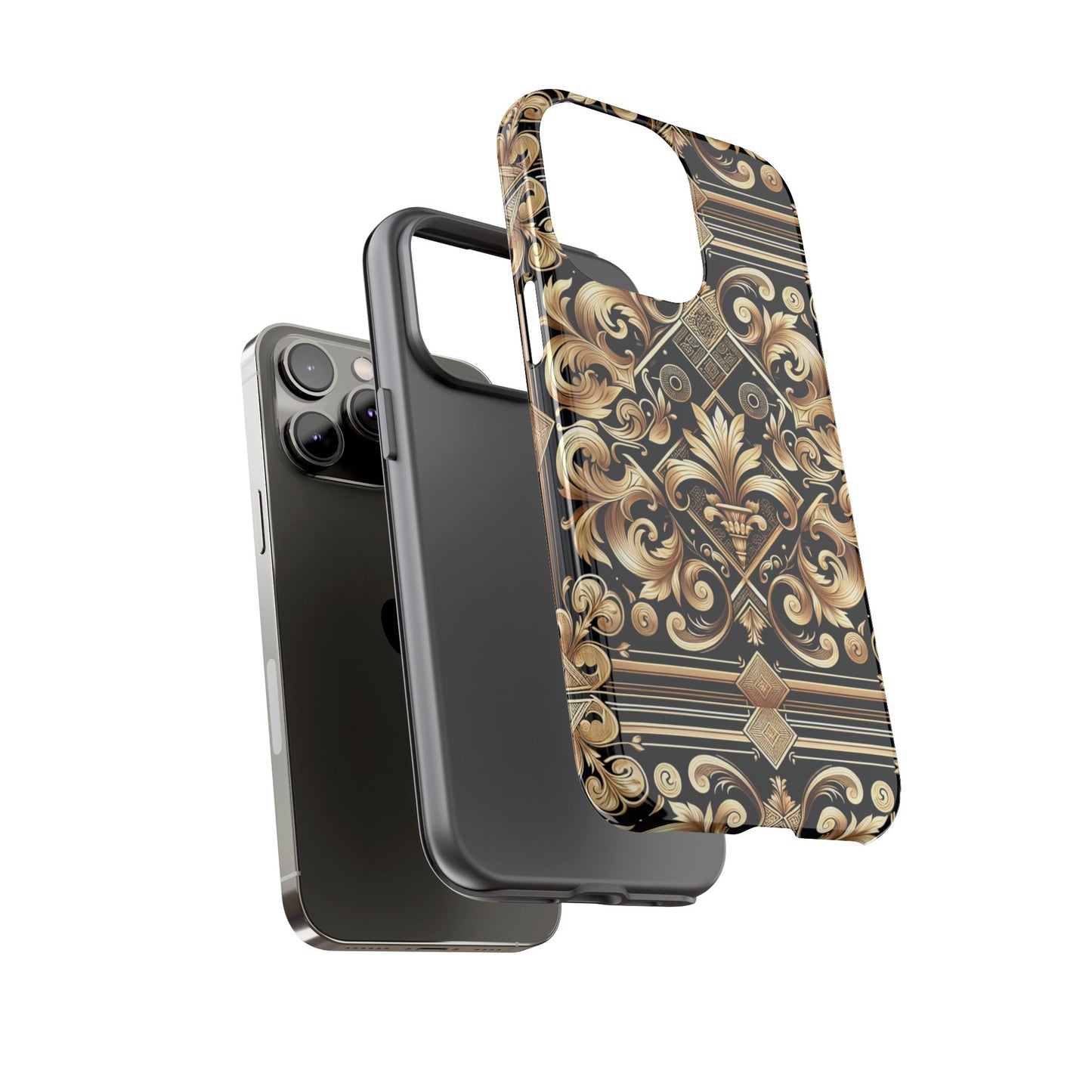 pattern image 2 phone case with 3d wrap design for stylish protection and luxurious baroque finish compatible with iphone 13, 14, 15 & 16 – all models including pro, pro max & plus