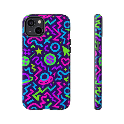 Vibrant Y2K Abstract Protective Phone Case with 3D Wrap Design for Bold Aesthetic Compatible with iPhone 13, 14, 15 & 16 – all models including Pro, Pro Max & Plus