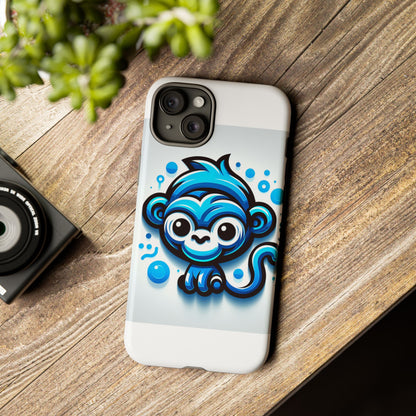 Vibrant 3D Wrap Protective Phone Case with Fun Blue Monkey Design – Stylish Accessory for Men and Women – Compatible with iPhone 13, 14, 15 & 16 – All Models Including Pro, Pro Max & Plus