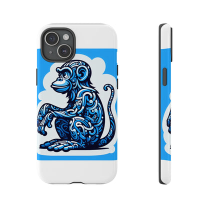 Vibrant 3D Monkey Design Phone Case in Blue – Stylish Protection for Smartphones Compatible with iPhone 13, 14, 15 & 16 – All Models Including Pro, Pro Max & Plus