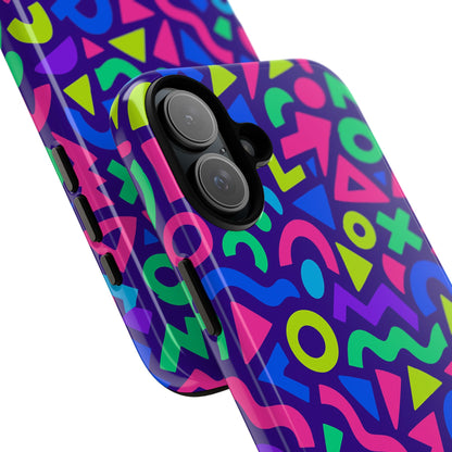 Vibrant Geometric 3D Wrap Protective Phone Case for Men and Women Stylish Accessory Compatible with iPhone 13, 14, 15 & 16 – all models including Pro, Pro Max & Plus