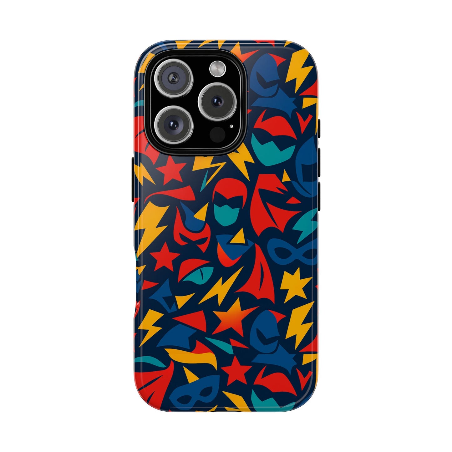 vibrant superhero protective phone case with 3d wrap design – stylish unisex protection for smartphones compatible with iphone 13, 14, 15 & 16 – all models including pro, pro max & plus