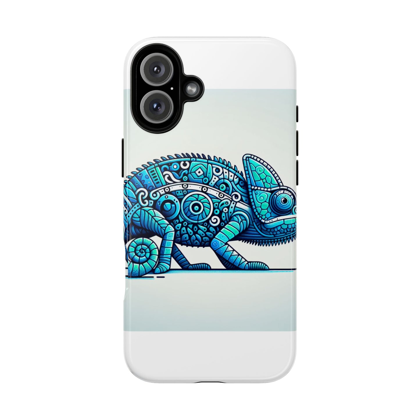 vibrant 3d chameleon print glossy phone case for eye-catching protection compatible with iphone 13, 14, 15 & 16 – all models including pro, pro max & plus