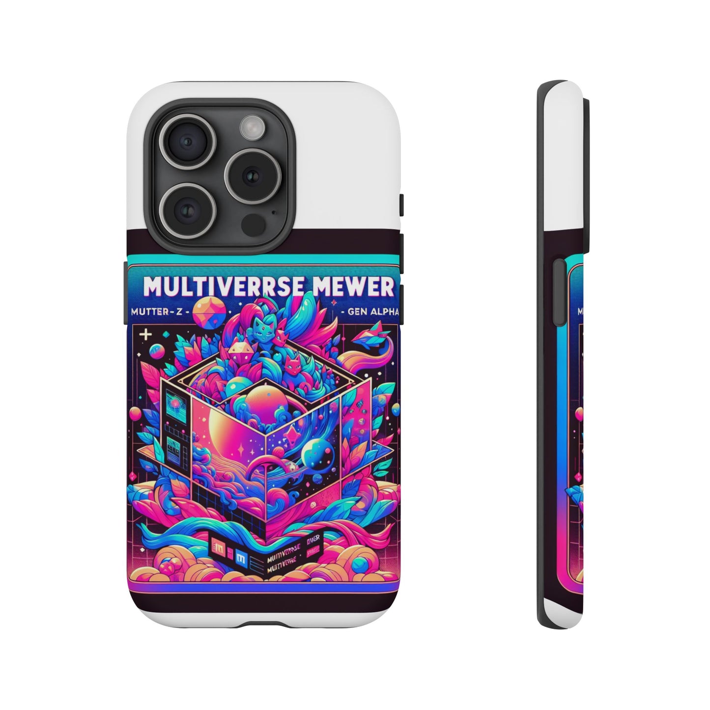 multiverse mewer protective phone case with 3d wrap design for smartphones, durable tpu silicone, uv protected, ideal gift for anime and comic lovers