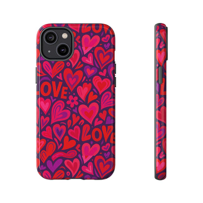 Multicolour 3D Heart Pattern Protective Phone Case for Smartphones – Vibrant Design for Stylish Protection, Compatible with iPhone 13, 14, 15 & 16 – all models including Pro, Pro Max & Plus