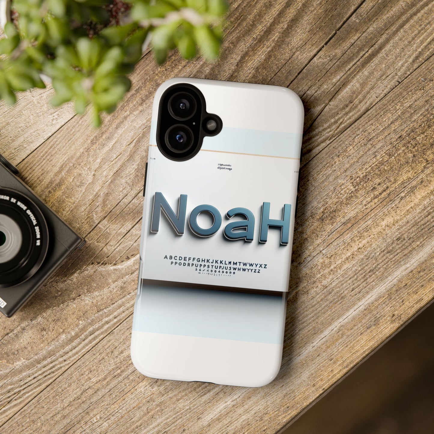 stylish 3d text phone case with modern design in blue – trendy protection for individuals – compatible with iphone 13, 14, 15 & 16 – all models including pro, pro max & plus