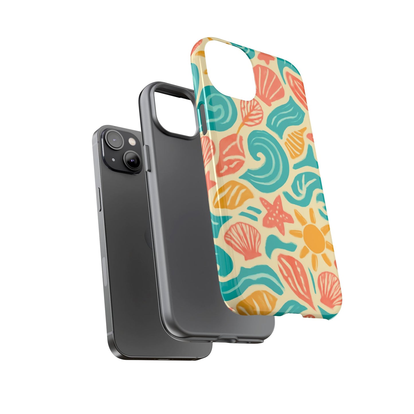 vibrant beach style protective phone case with 3d wrap design for stylish protection – compatible with iphone 13, 14, 15 & 16 – all models including pro, pro max & plus