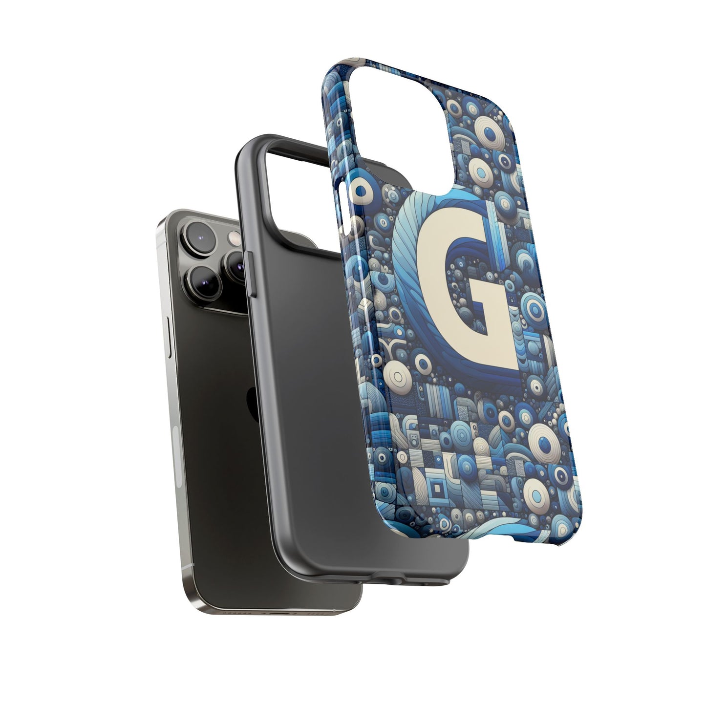 blue alphabet g phone case for iphone and android shockproof protective cover with 3d wrap design and uv protection