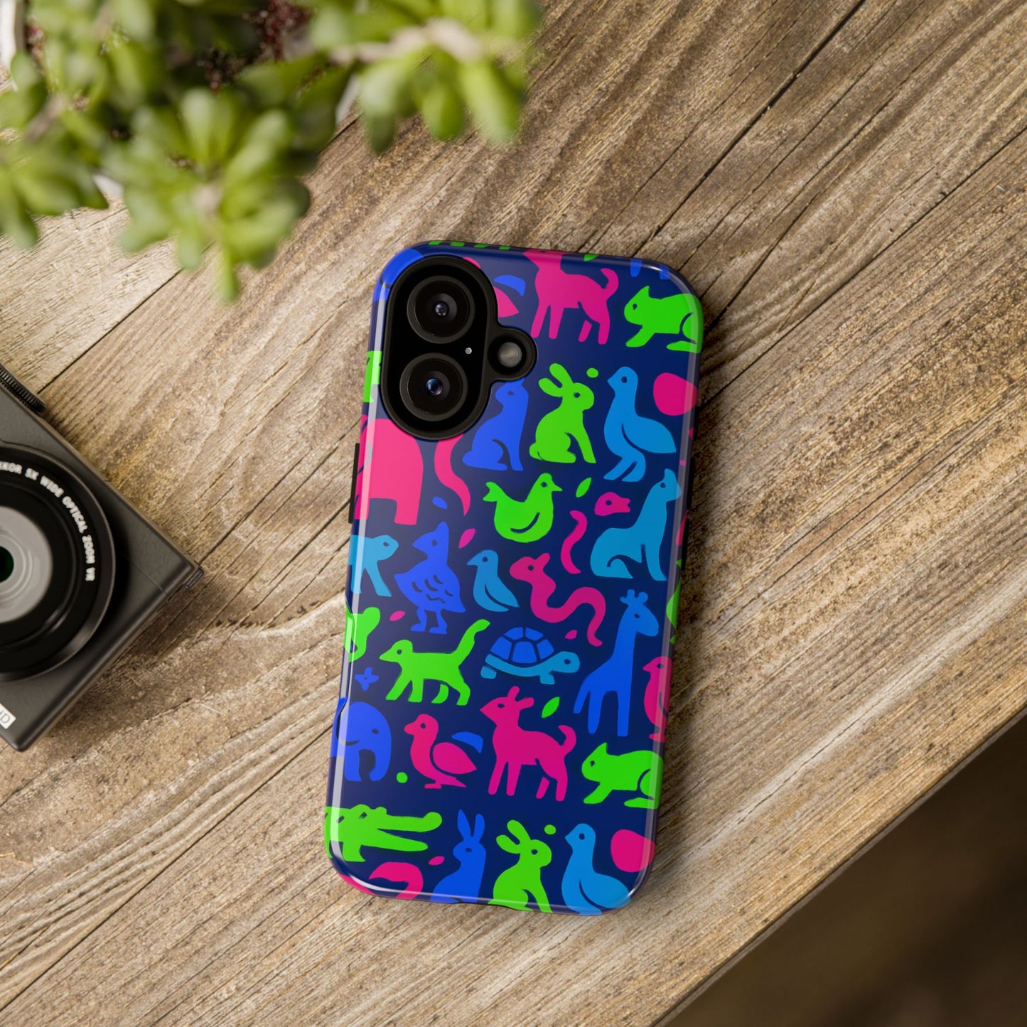 vibrant animal print phone case with 3d design for stylish protection compatible with iphone 13, 14, 15 & 16 – all models including pro, pro max & plus