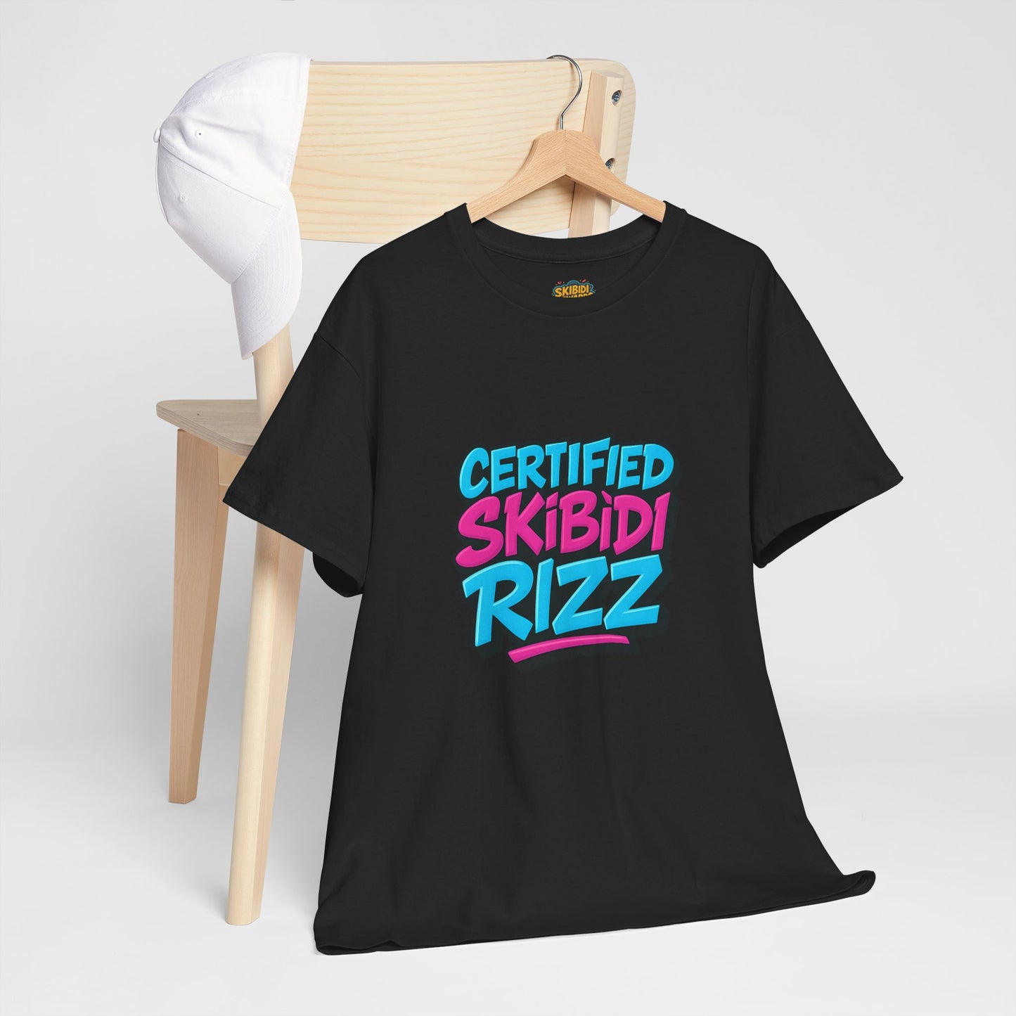 certified skibidi rizz unisex heavy cotton tee – trendy graphic t-shirt for casual wear, fun style, comfortable fit, perfect gift for friends and family