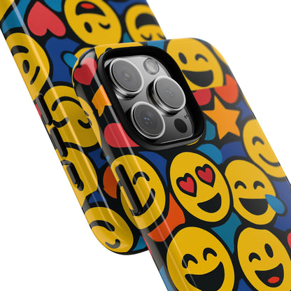 Multicolour Emoji Protective Phone Case with 3D Wrap Design Fun Accessory for Unisex Compatible with iPhone 13, 14, 15 & 16 – all models including Pro, Pro Max & Plus